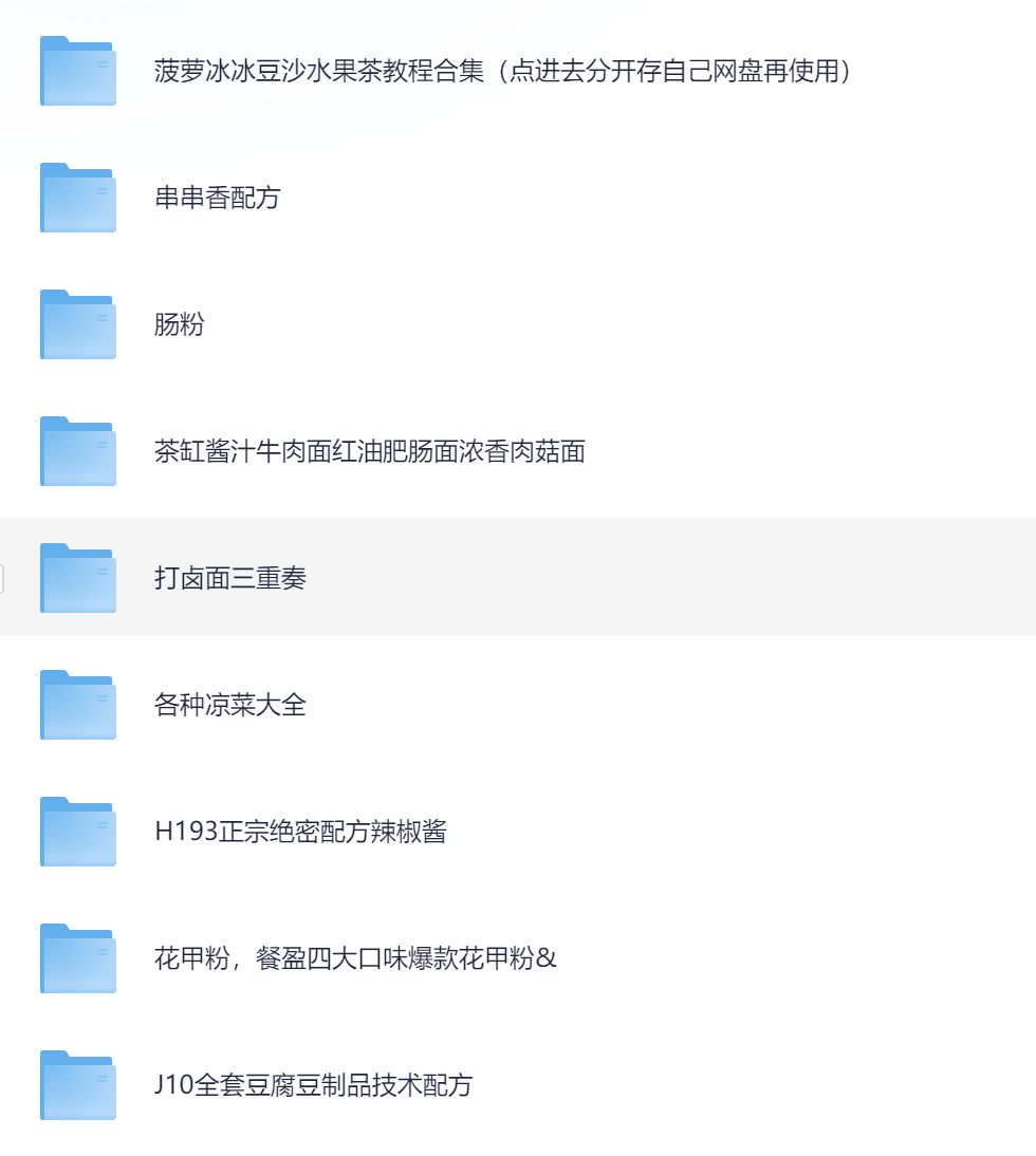 小吃配方目录预览二