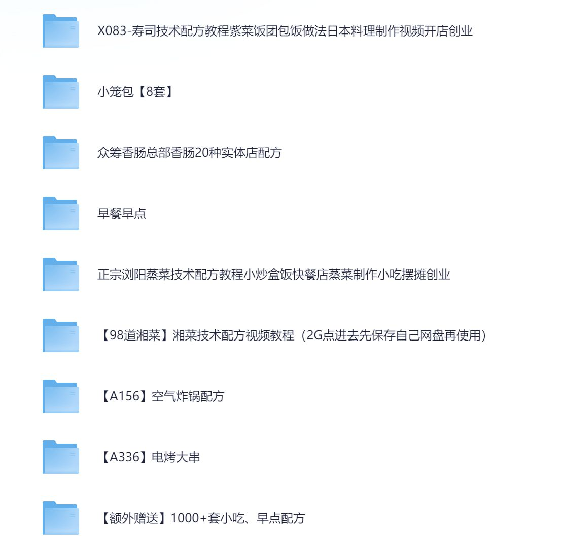 小吃配方目录预览四